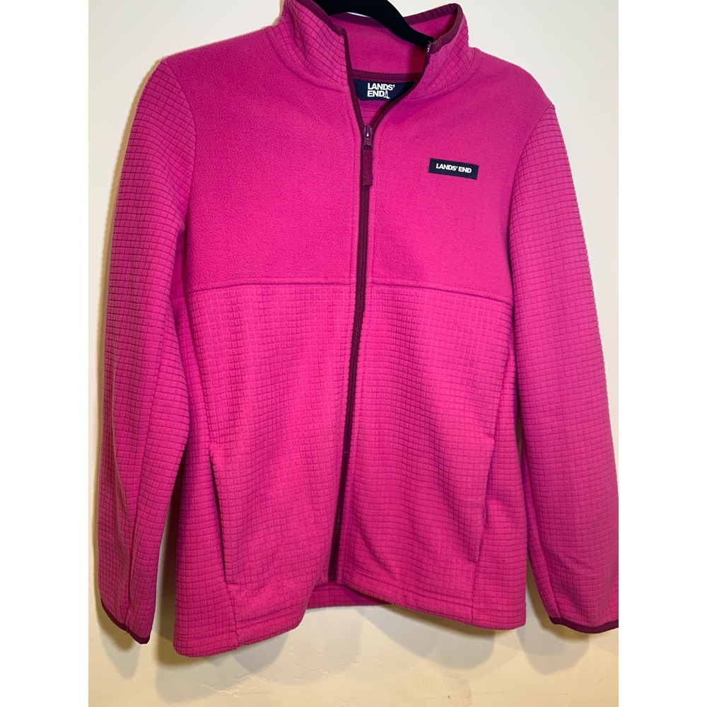Lands' End Grid Fleece Full Zipβ Jacket S Pink Polyester Gorpcore Outdoor Womens